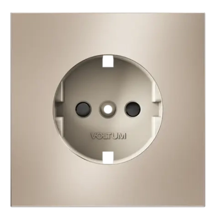 VLSM000710 Накладка для розетки с заземлением и защитными шторками, S70 Metal (платина). (ТМ Maytoni)