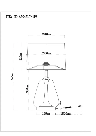 Декоративная настольная лампа Arte Lamp PLEIONE A5045LT-1PB, 1хE27