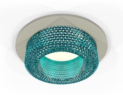 Комплект встраиваемого светильника XC7623023 SGR/BL серый песок/голубой MR16 GU5.3 (C7623, N7194)