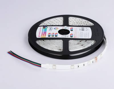 Светодиодная лента RGB GS2301 5050 30Led/ 7.2W m/ 12V IP65 RGB/ 5000*10*2.87mm/ кратность резки 100mm (4 конт.)