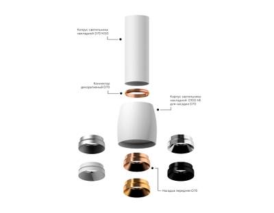 Корпус светильника накладной для насадок D70mm C7401 SWH белый песок D70*H60mm MR16 GU5.3