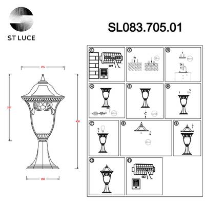 SL083.705.01 Светильник уличный наземный ST-Luce Кофейный/Кофейный, Прозрачный E27 1*60W