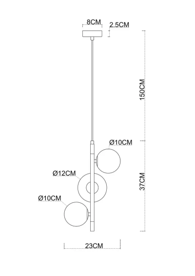 Подвесной светильник Arte Lamp GEMINI A2243SP-3BK, 3хG9