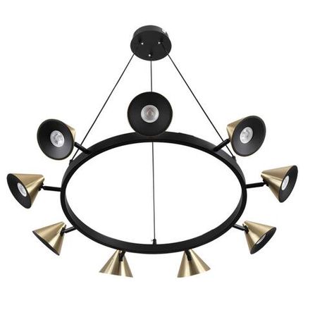 8233/9 COMFI LN25 черный/золото, металл Подвесной светильник GU10 LED 9*7W 220V LAMINA