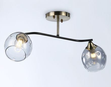 Светильник подвесной TR303008/2 SB/BK/SM  бронза/черный/дымчатый E27/2 max 40W 560*140*240
