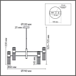 8276/8 MODERNI LN26 162 латунь/прозрачный, металл/стекло Люстра Е14 8*40W 220V DENVER