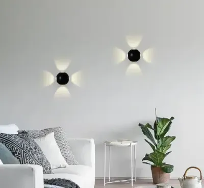 Настенный светодиодный светильник FW135 BK/S черный/песок LED 4200K 12W D100*100
