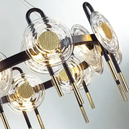 5407/92L MODERN ODL_EX25 101 черный/золото/металл/стекло Люстра LED 92W 3000K 8990Лм MAGNET