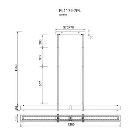 Люстра подвесная Rudeza Chrome FL1179-7PL, LED