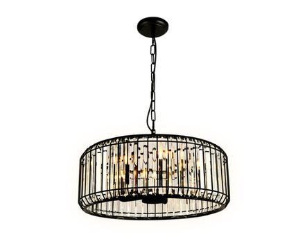 Подвесная люстра с хрусталем TR5815 BK/CL черный/прозрачный E14/5 max 40W D500*650
