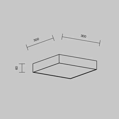 Потолочный светильник Зон / Zon 36 Вт 3000 К 120°, C032CL-36W3K-SQ-B. TM Maytoni