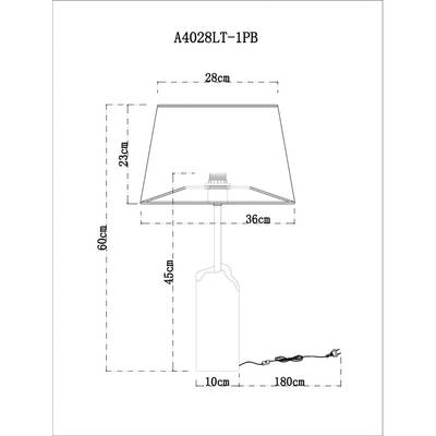 Декоративная настольная лампа Arte Lamp PORRIMA A4028LT-1PB, 1хE27