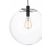 07562-25,21 Подвес Меркурий прозрачный (с черными креплениями и проводом) d25 h200 E27 1*40W