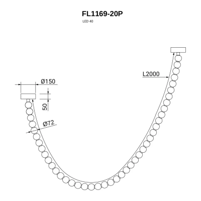 Люстра подвесная Adorno FL1169-20P, LED