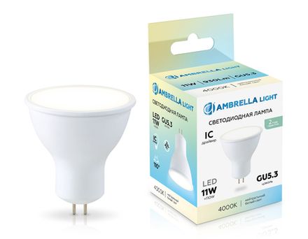 Лампа светодиодная 161104 LED MR16 11W IC GU5.3 4000K 175-265V