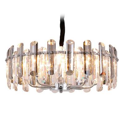 Подвесная хрустальная люстра TR5303/8 CH/SM хром/дымчатый E14/8 max 40W D500*615