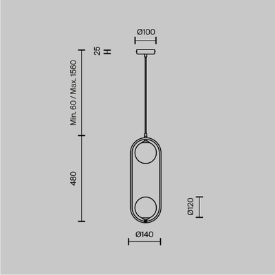 Подвесной светильник Круг / Ring G9х2, MOD013PL-02BS1. TM Maytoni
