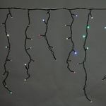 A-056AR RGB светодиодная гирлянда "бахрома" 5x0.6м 180LED черный провод влагозащищен.