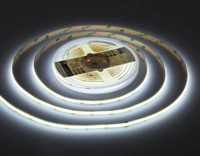 Светодиодная лента GS4901 COB 608Led/ 12W m/ 24V IP20 CCT 3000-6500K/ 5m*8mm*2.2mm кратность резки 26,31mm (3 конт.)