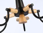 Светильник подвесной TR9593/5 BK/LW черный/светлое дерево E14/5 max 40W D555*660