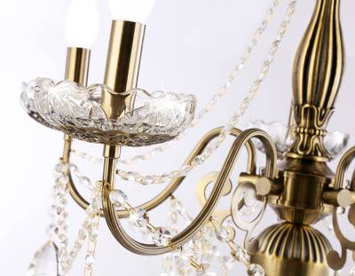 Подвесная люстра с хрусталем TR4949/5 SB/CL бронза/прозрачный E14/5 max 40W D620*585