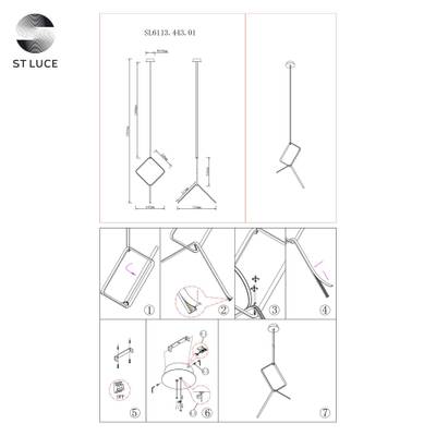 SL6113.443.01 Светильник подвесной ST-Luce Черный LED 1*50W 4000K