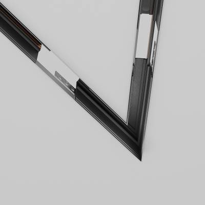 Коннектор угловой 45° Exility встраиваемый под ГКЛ 9,5мм, черный, TRA034CLS-42B. TM Maytoni