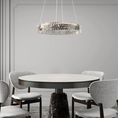 Светодиодная хрустальная люстра 101004 LED никель хрусталь Strotskis, LED