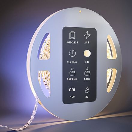 Светодиодная лента Ultra 24В 2835 9,6Вт/м 3000К 5м IP 20 201137. TM Maytoni