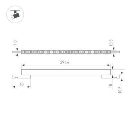 Светильник MAG-MICROCOSM-LASER-L300-15W Day4000 (BK, 30 deg, 24V) (Arlight, IP20 Металл, 3 года)
