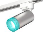 Комплект трекового однофазного светильника с композитным хрусталем XT6324002 SSL/SWH/BL серебро песок/белый песок/голубой MR16 GU5.3 (A2520, C6324, N6153)