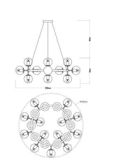 Подвесная люстра Arte Lamp BOLLA A1664SP-25BK, 25хE14