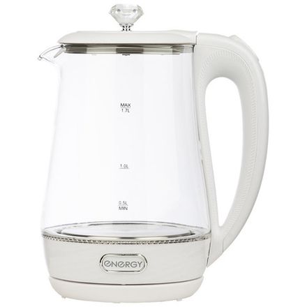 Чайник Energy E-207 (1,7 л), стекло, пластик, цвет белый