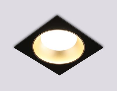 Светильник встраиваемый TN52340 SBK/SGD черный песок/золото песок GX53 max 12W 115*115*25