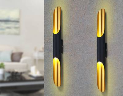 Настенный светильник FW237/2 BK/GD черный/золото G9/2 max 40W 600*60*80  (лампы LED G9 7W 4200K в комплекте)