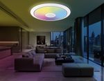 Музыкальный светодиодный светильник с подсветкой RGB FZ720 WH белый IP20 52W 3000-6500K+RGB Music 450*65 (ПДУ ИК)
