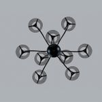 6570/9C MODERNI LN25 черный/дымчатый/металл/стекло Люстра потолочная G9 9*20W 220V SMOKY