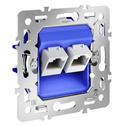 VLS0602M Механизм розетки компьютерной двойной RJ45+RJ45 кат.6, S70. (ТМ Maytoni)