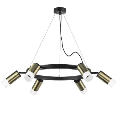 LR0163161 Люстра RULLO 6х50W GU10 ЧЕРНЫЙ/БРОНЗА (571016+214431-6+202431-6)