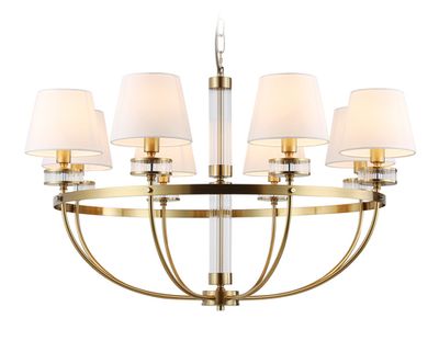 Светильник подвесной LH71253/8 BS/WH латунь/белый E14/8 max 40W D870*990