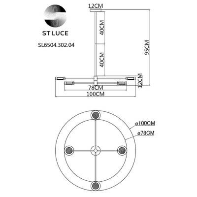 SL6504.302.04 Светильник потолочный ST-Luce Латунь/Латунь LED 4*5W 3000K