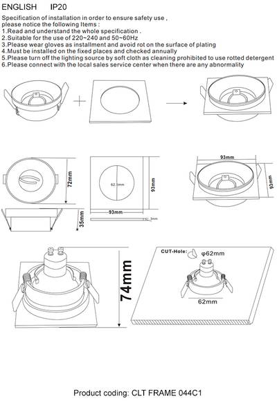 Декоративная рамка Crystal Lux CLT FRAME 044C1 BL 0994/042