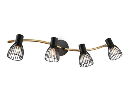Светильник накладной TR8662/4 BK/GD черный/золото E14/4 max 60W 760*100*170