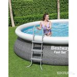 Бассейн с надувным бортом круглый 457*107 см, 12362л, Fast Set 57372 (набор) Bestway