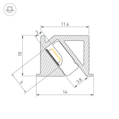 Профиль SL-BEVEL-H10-F14-2000 ANOD BLACK (Arlight, Алюминий)