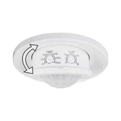 Инфракрасный датчик движения 8m 2,2-4m 1200W IP20 360° SNS-M-12 белый