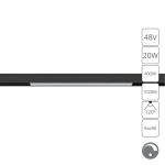 Магнитный трековый светильник Arte Lamp LINEA 0.1-10V A4683PL-1BK, 1хLED