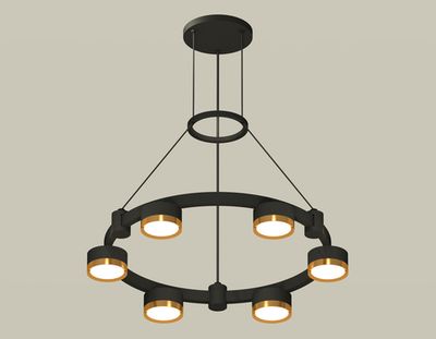 Комплект подвесного светильника XR92051102/6 SBK/PYG черный песок/золото желтое полированное GX53 (A9205, C9232, N8124)