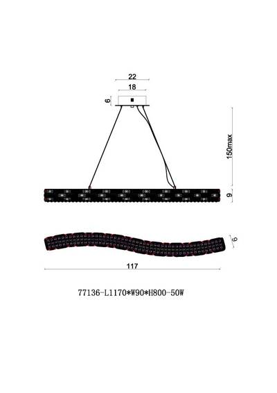 Люстра подвесная Festo Gold FL1051-10PL, LED