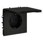 VLS040308 Розетка встраиваемая VOLTUM S70 с заземлением, защитными шторками и крышкой 16А, (черный матовый) (ТМ Maytoni)